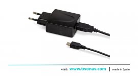 ΦΟΡΤΙΣΤΗΣ TWONAV - TRAIL 2 - AVENTURA 2 - MICRO USB 2A WALL CHARGER black